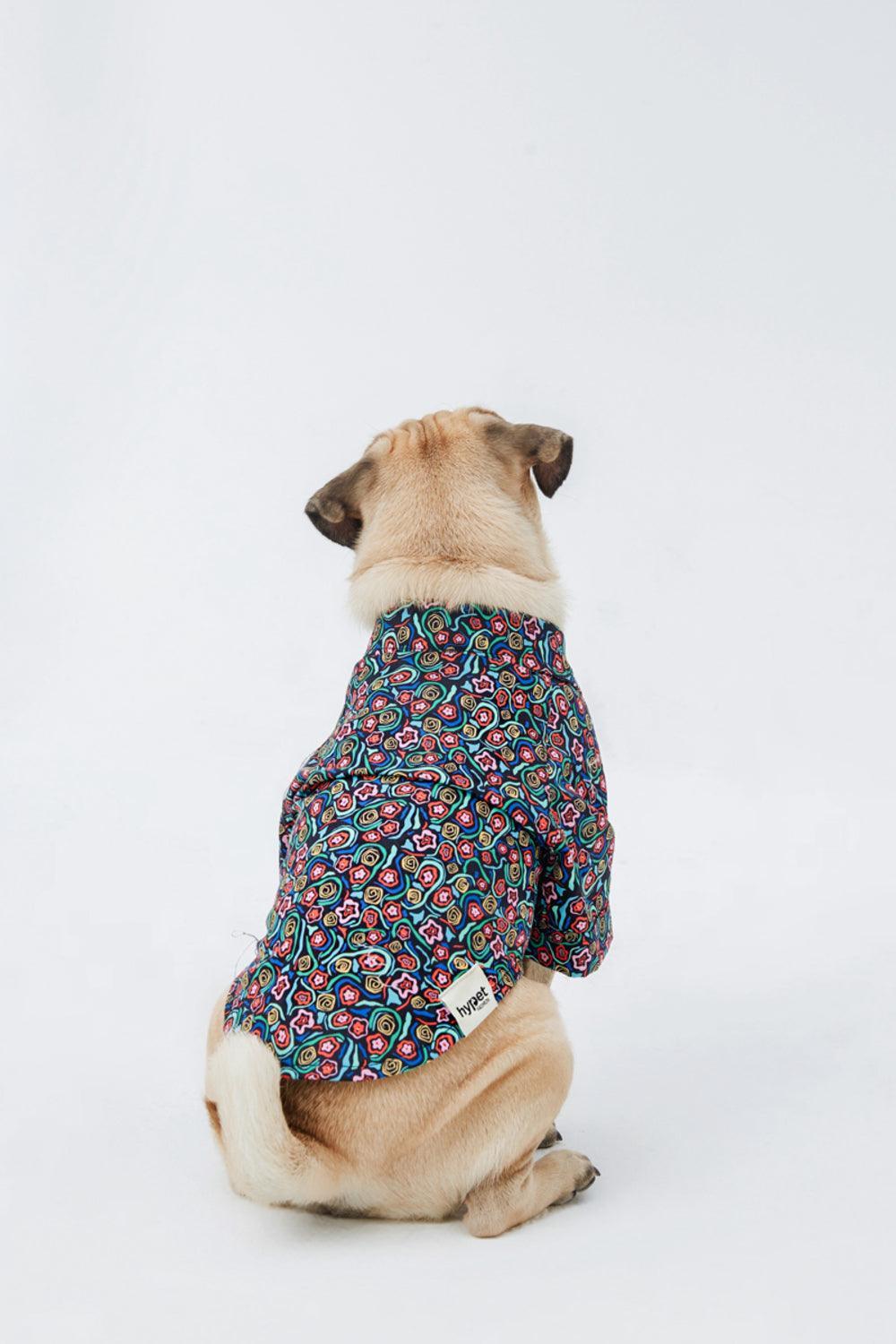 Hypet Fashion-Abstarct Flowers Gömlek-Köpek-4-Milagron.com