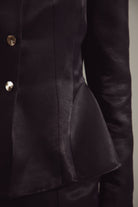 Deep Black Peplum Suit - Jacket & Trousers