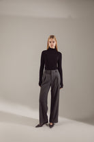 "Noble Gray" Thick Cotton-Polyester Trousers