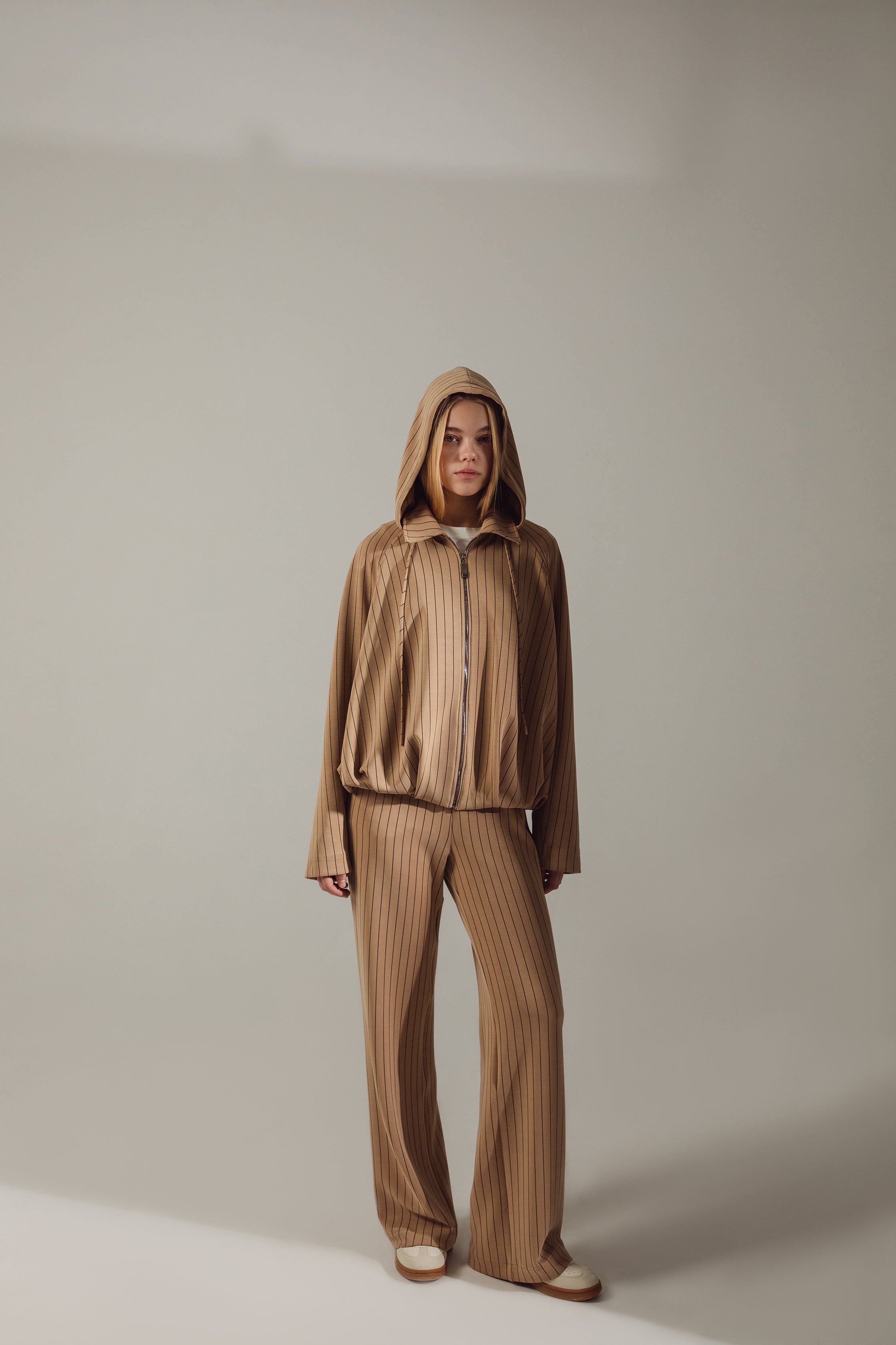 Sand-Tone Modal-Cotton Hooded Tracksuit