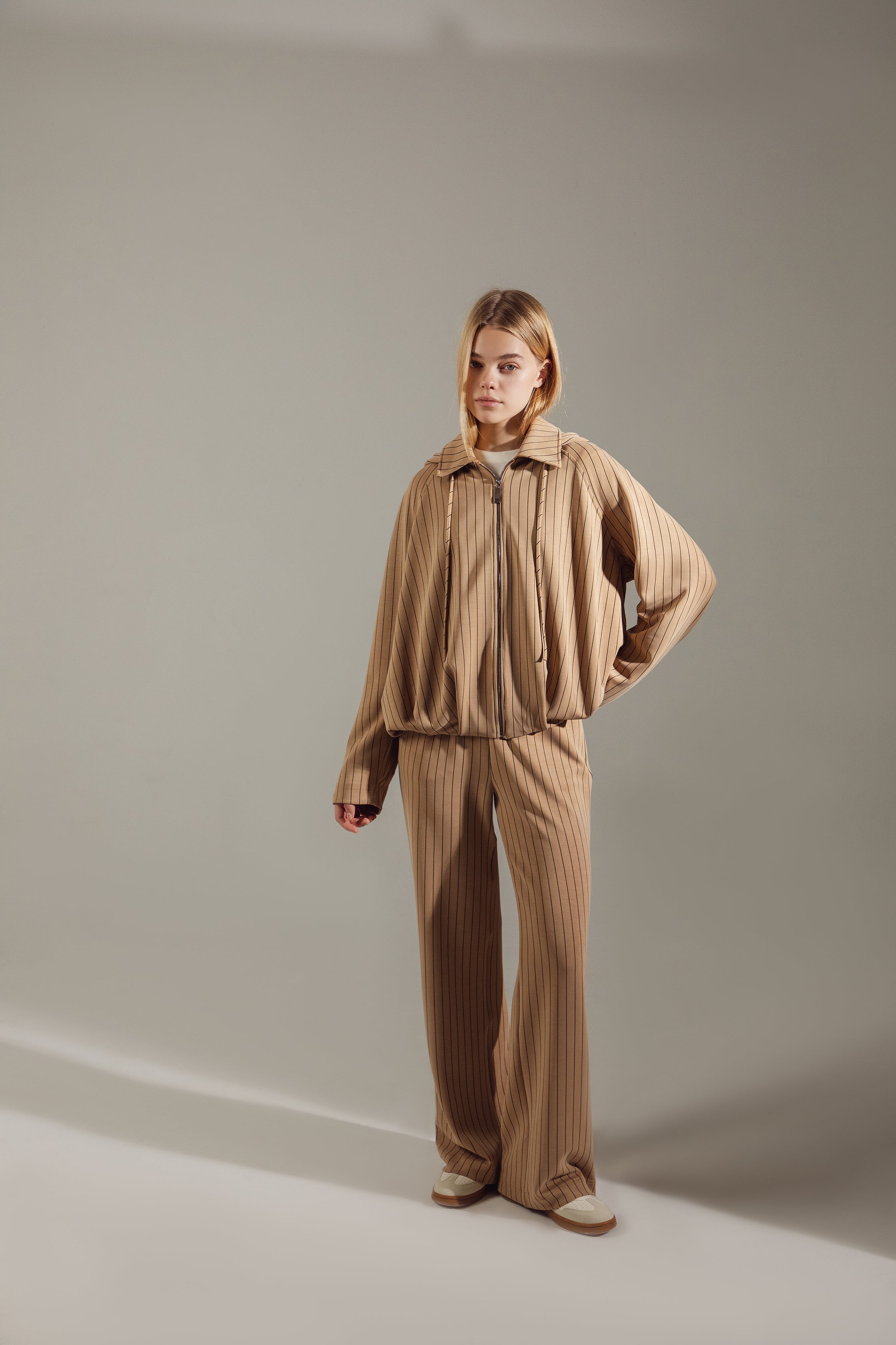Sand-Tone Modal-Cotton Hooded Tracksuit