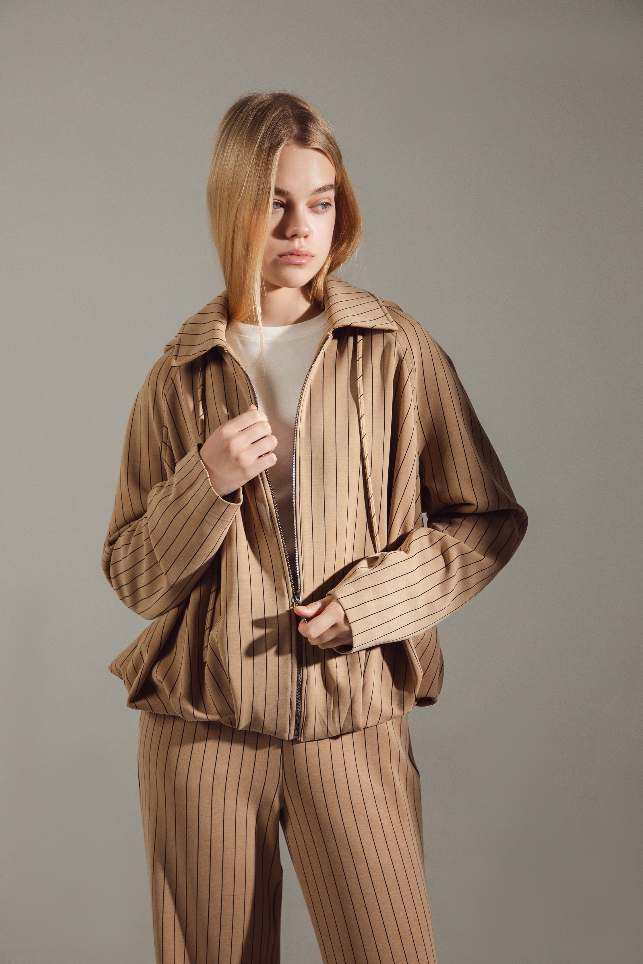 Sand-Tone Modal-Cotton Hooded Tracksuit