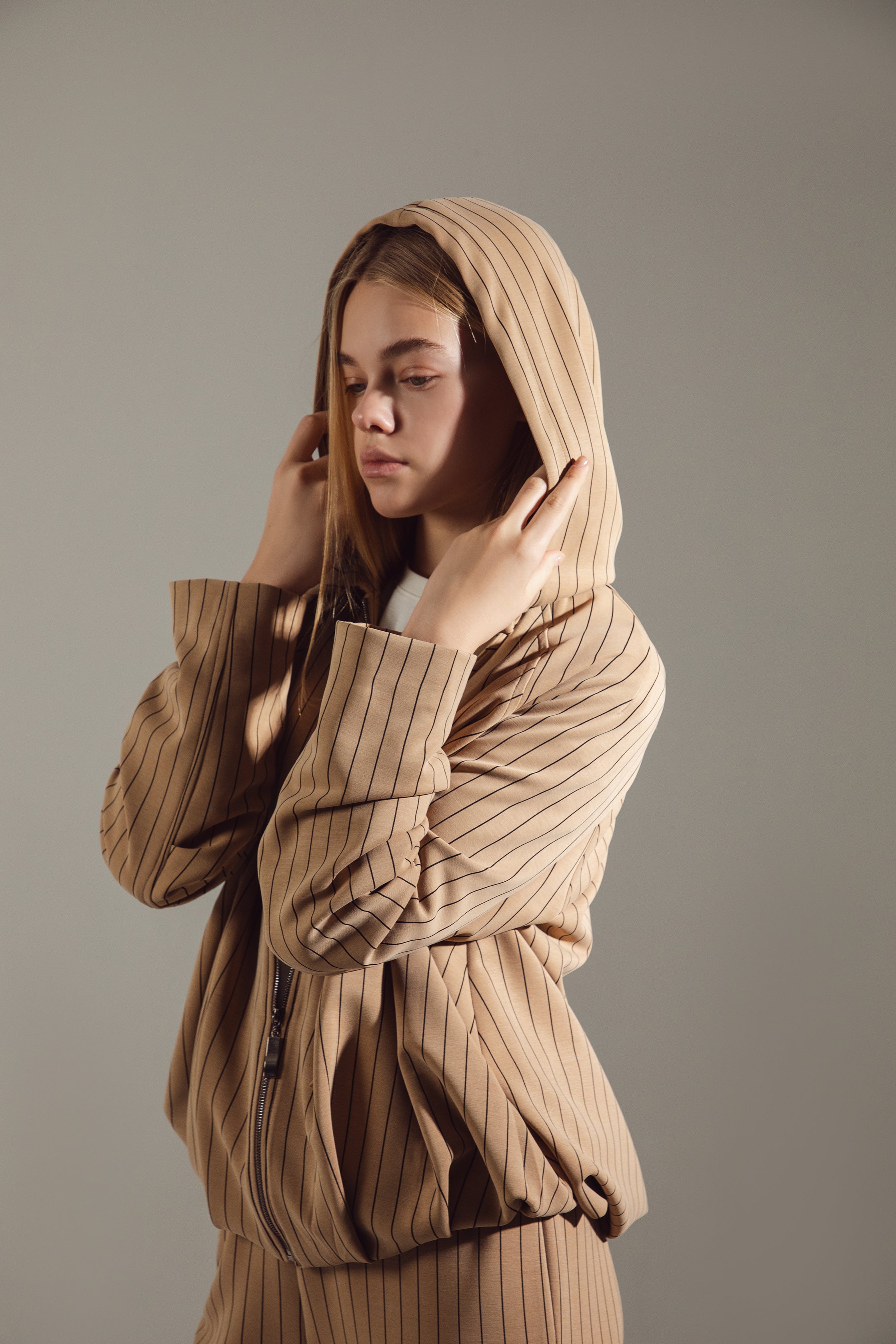 Sand-Tone Modal-Cotton Hooded Tracksuit