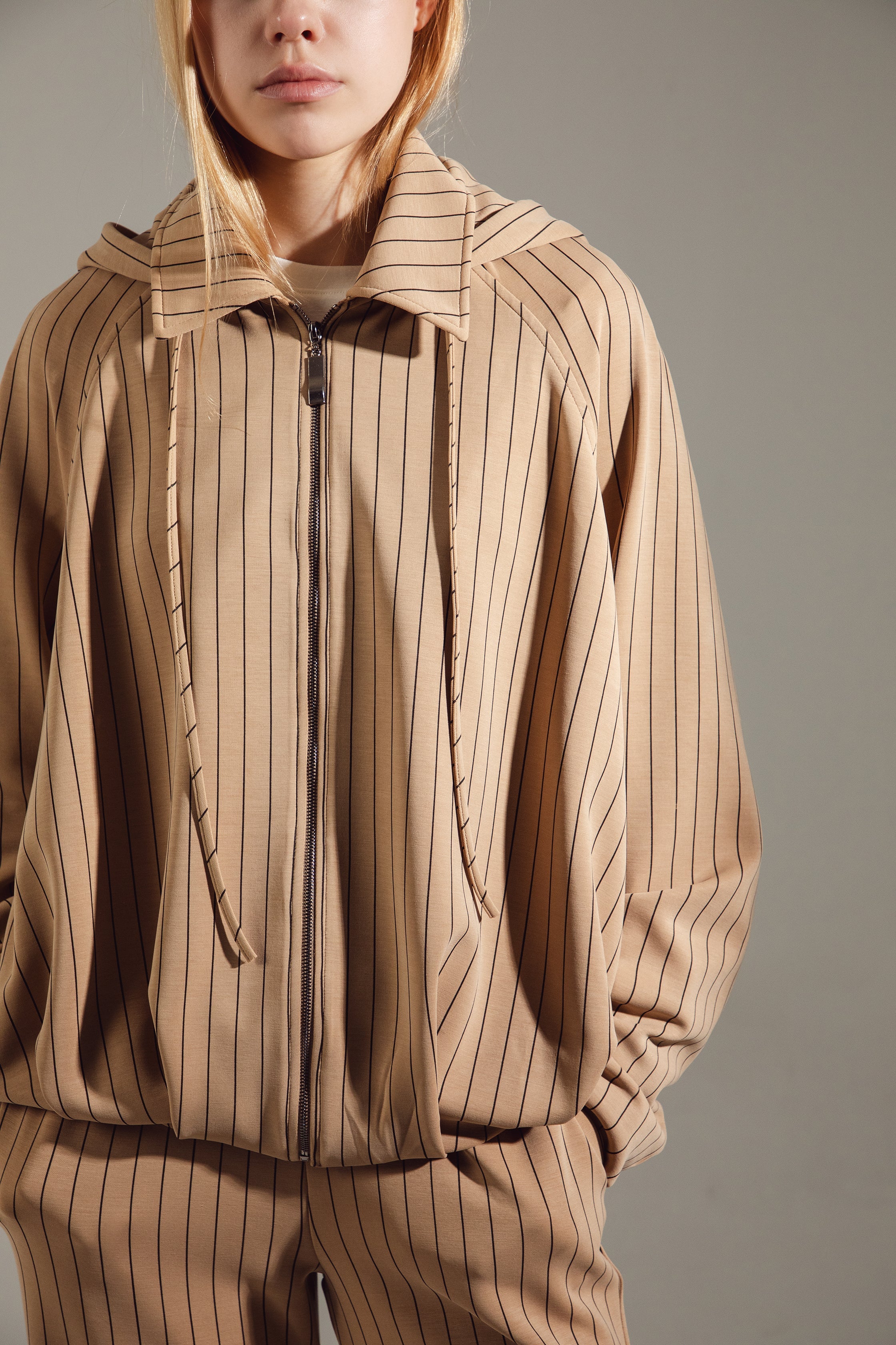 Sand-Tone Modal-Cotton Hooded Tracksuit