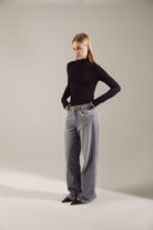 Swarovski-Embroidered Soft Stretch Oversize Jeans