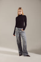 Swarovski-Embroidered Soft Stretch Oversize Jeans