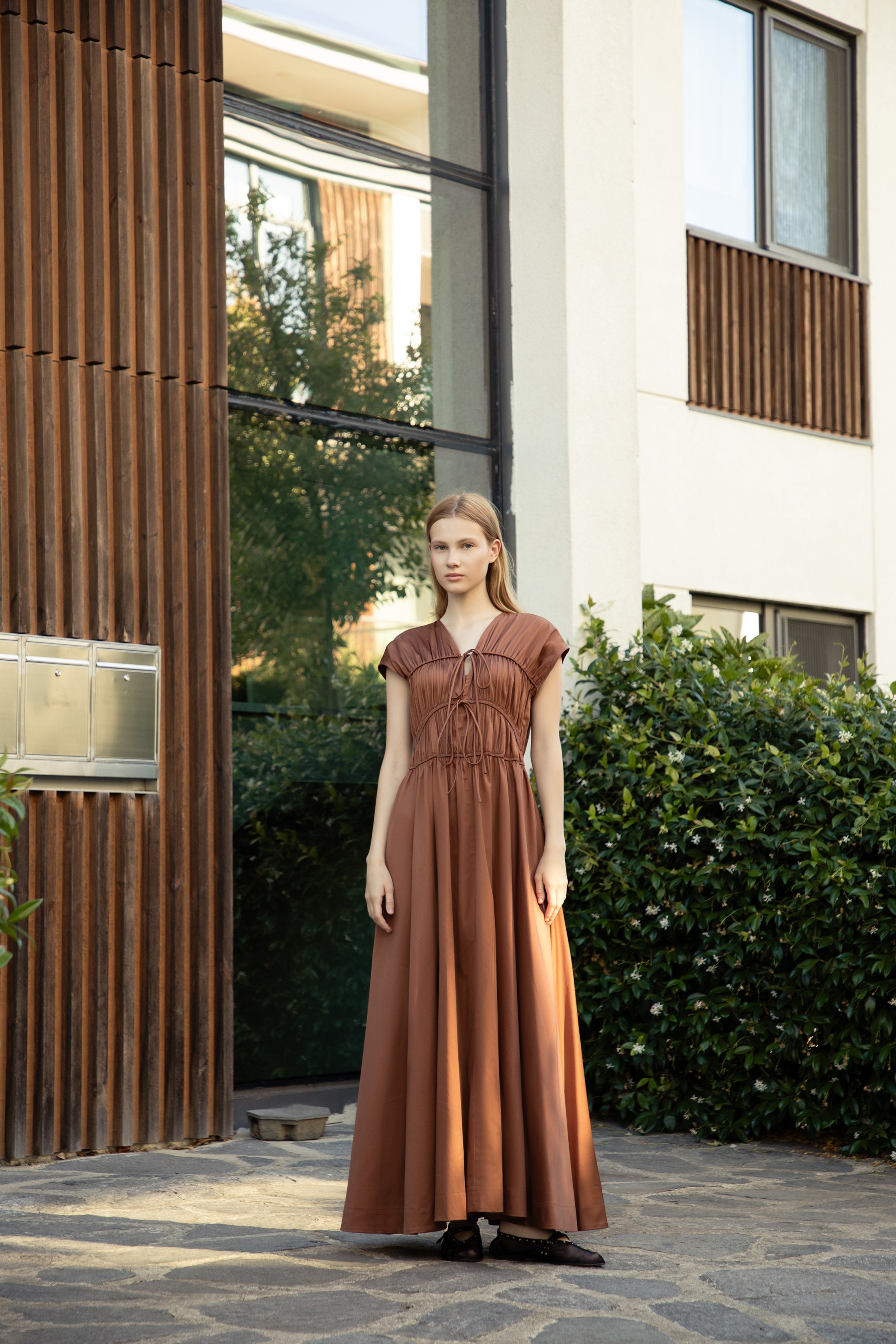 Violet Tan Maxi Dress