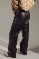 Wide-Leg Premium Eco-Leather Trousers