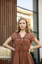 Violet Tan Maxi Dress