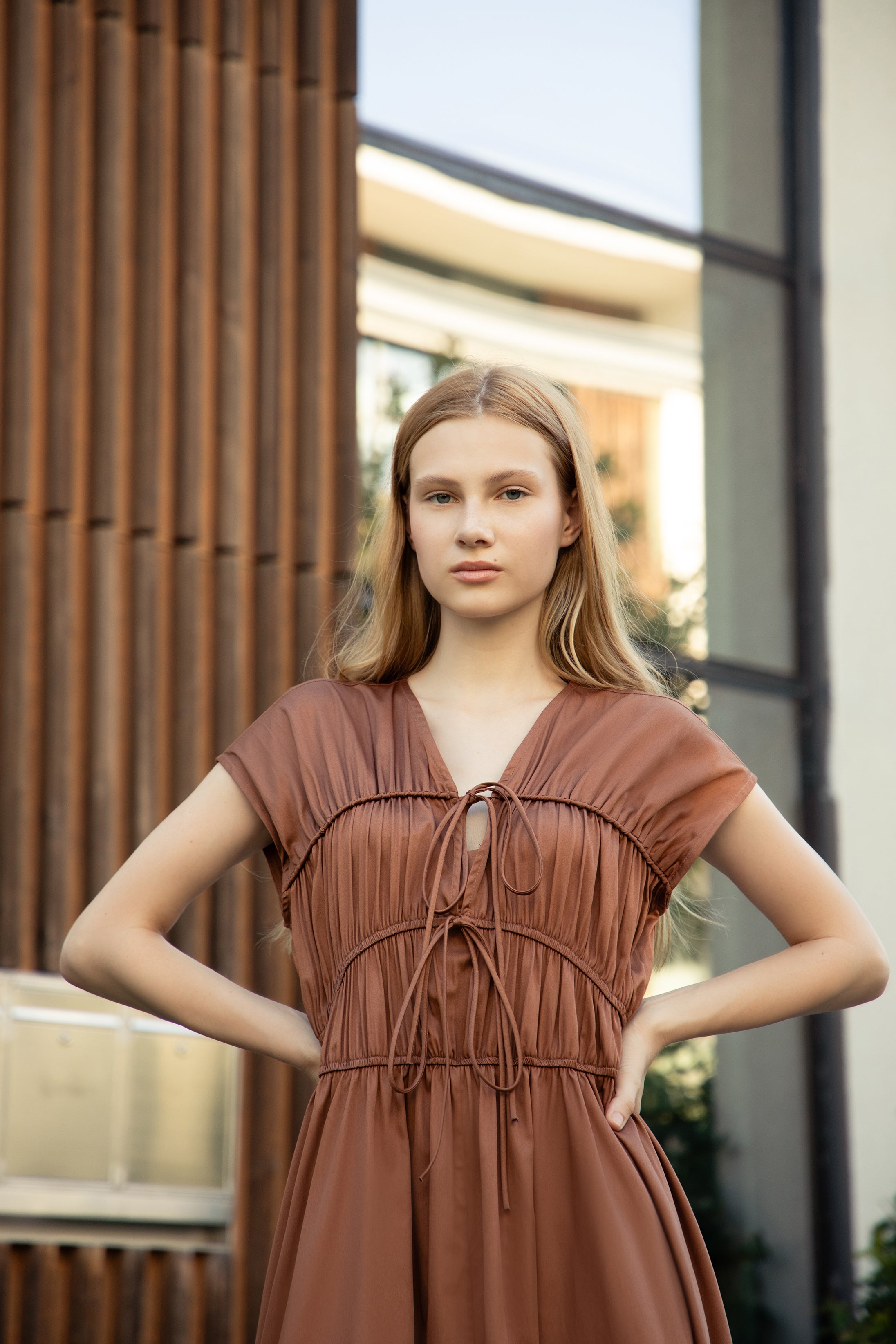 Violet Tan Maxi Dress