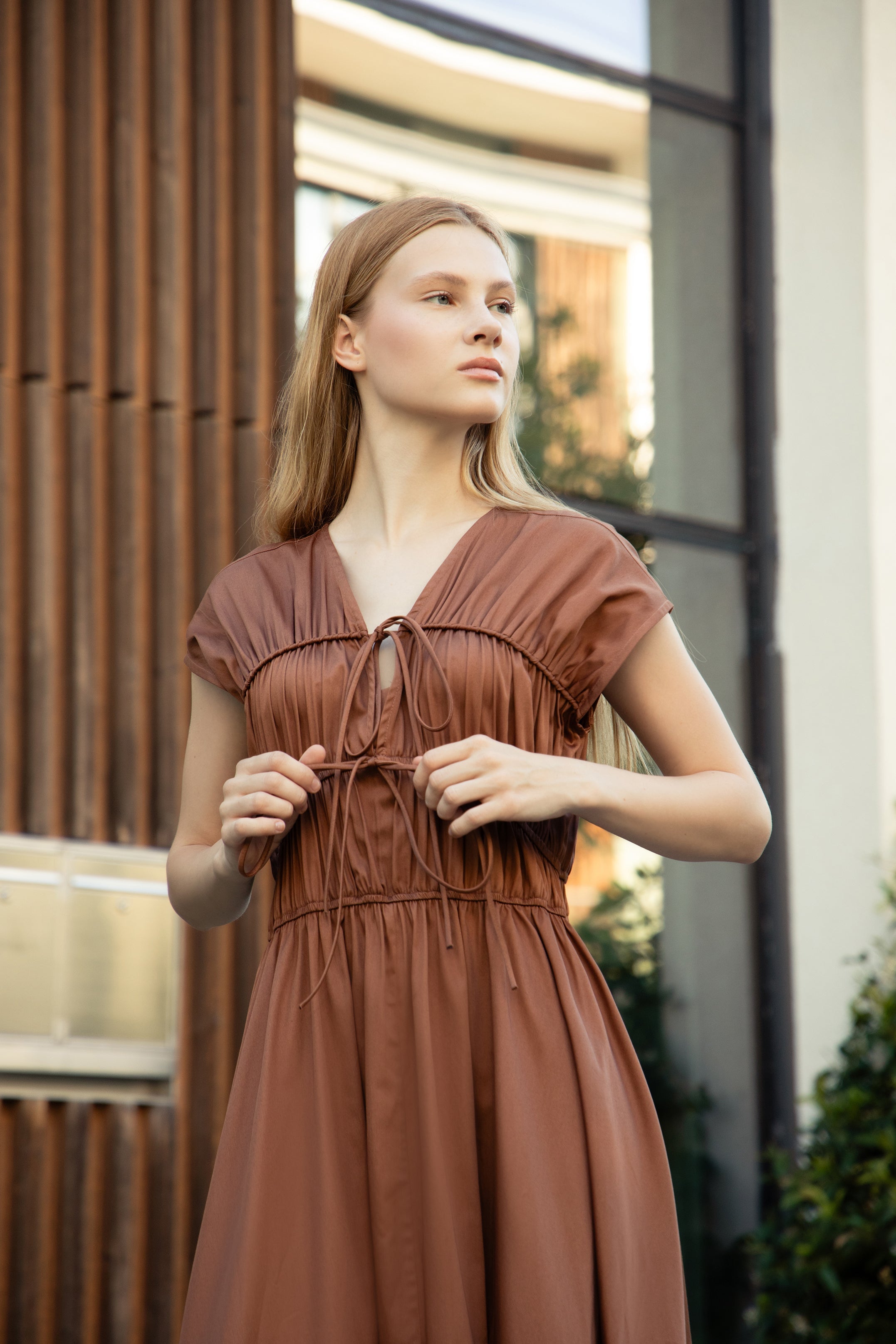 Violet Tan Maxi Dress