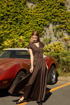 Violet Dark Brown Maxi Dress