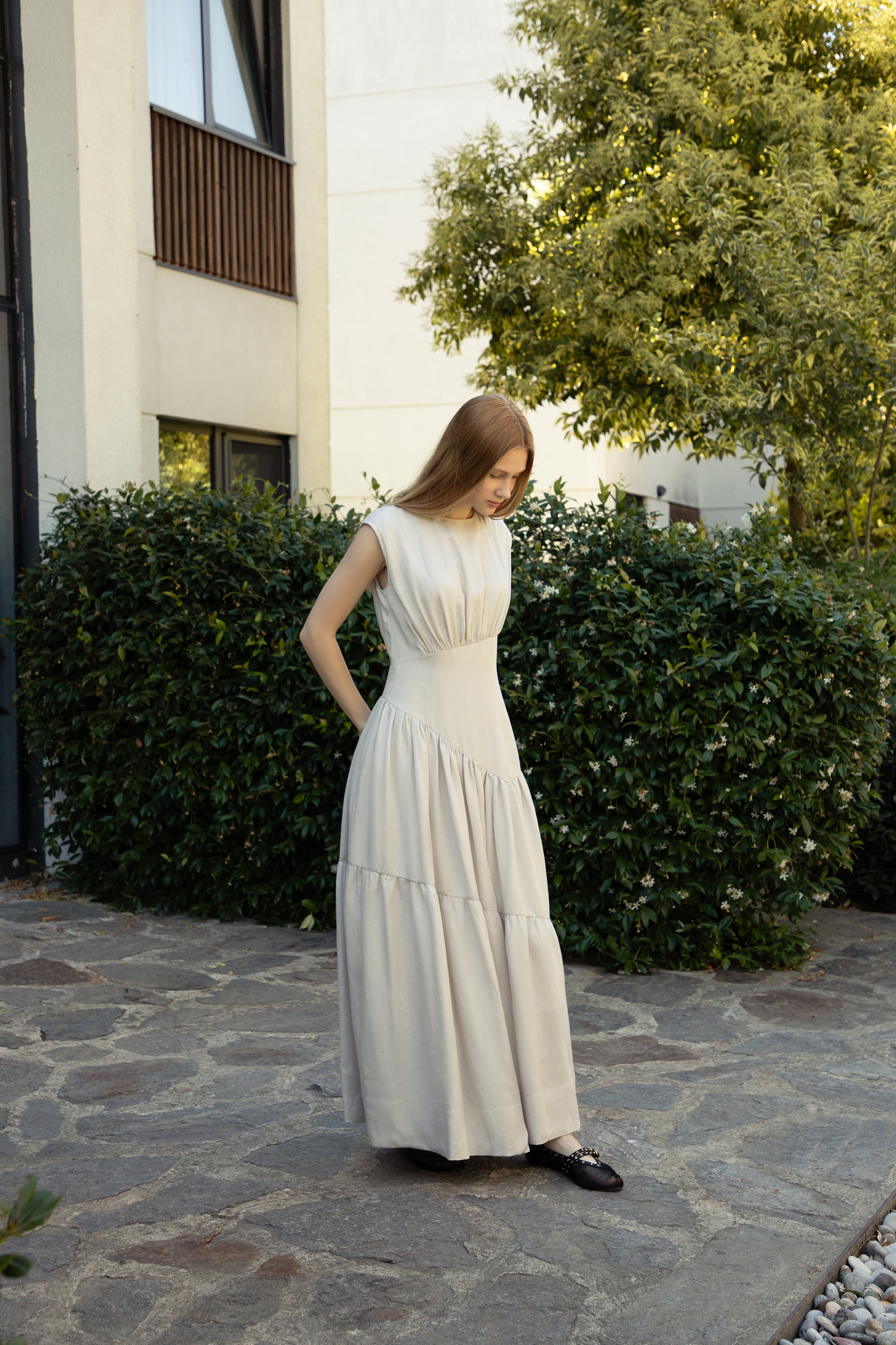 Bella Beige Maxi Dress