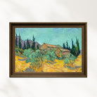 Vincent Van Gogh - Zeytin Ve Servi Ağaçları Arasında Ahşap Kulübeler
