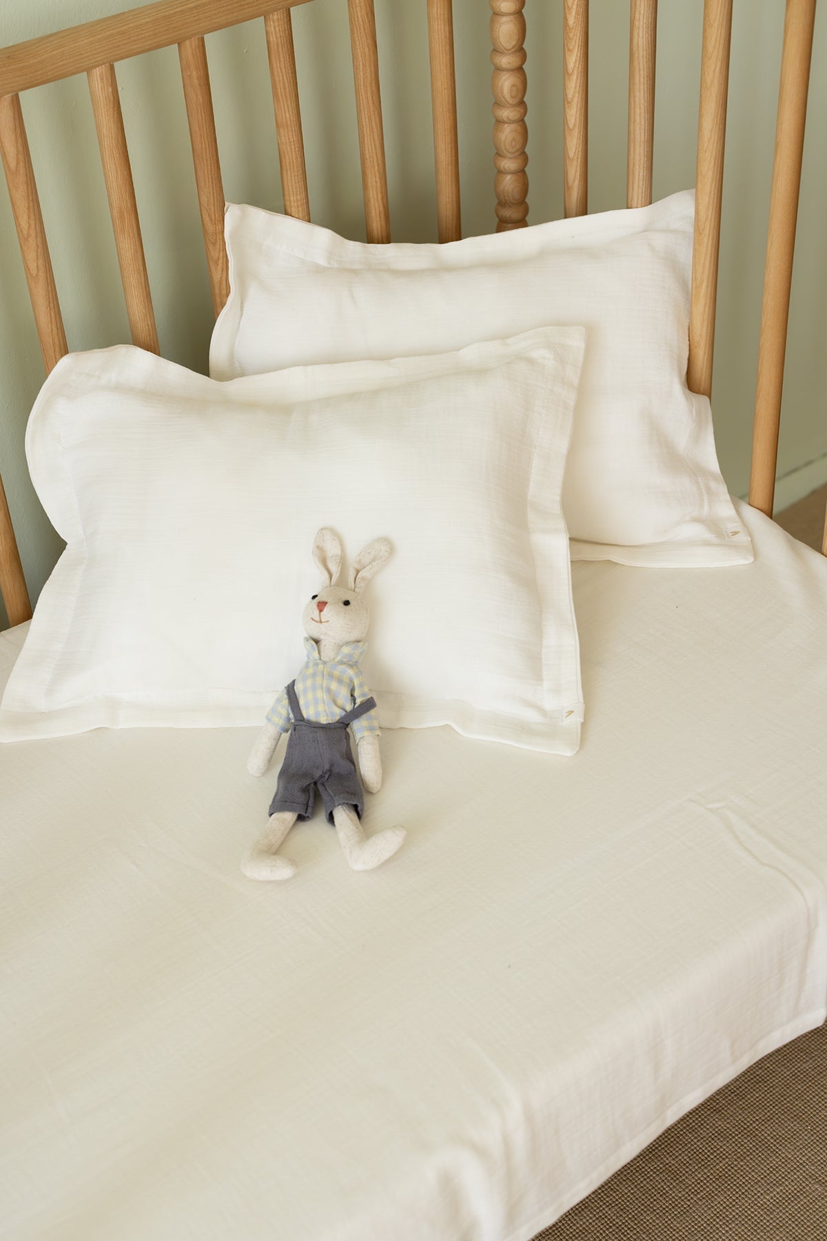 Irya-2'li çocuk Organik Müslin Yastık Kılıfı Seti Krem-Çocuk Yastık Kılıfı-1-Milagron.com