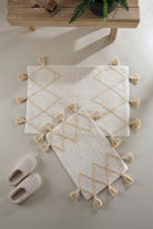 Irya-Agnes 2’li Takım Banyo Paspası %100 Pamuk 40x60 + 60x90 Ekru-Banyo Paspası-1-Milagron.com