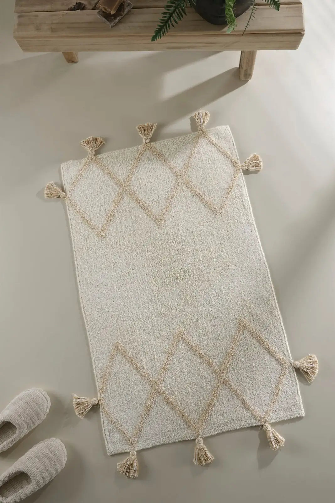 İRYA-Agnes Banyo Paspası Krem 70X110 Cm-Paspas-5-Milagron.com