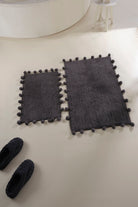 İRYA-Alya 2’Li Takım Banyo Paspası %100 Pamuk 40X60+60X90 Cm Antrasit-Paspas-1-Milagron.com