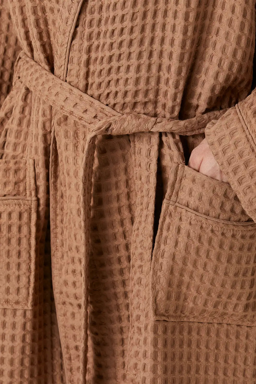 İRYA-Aura Waffle Erkek Bornoz Mocha-Bornoz-8-Milagron.com