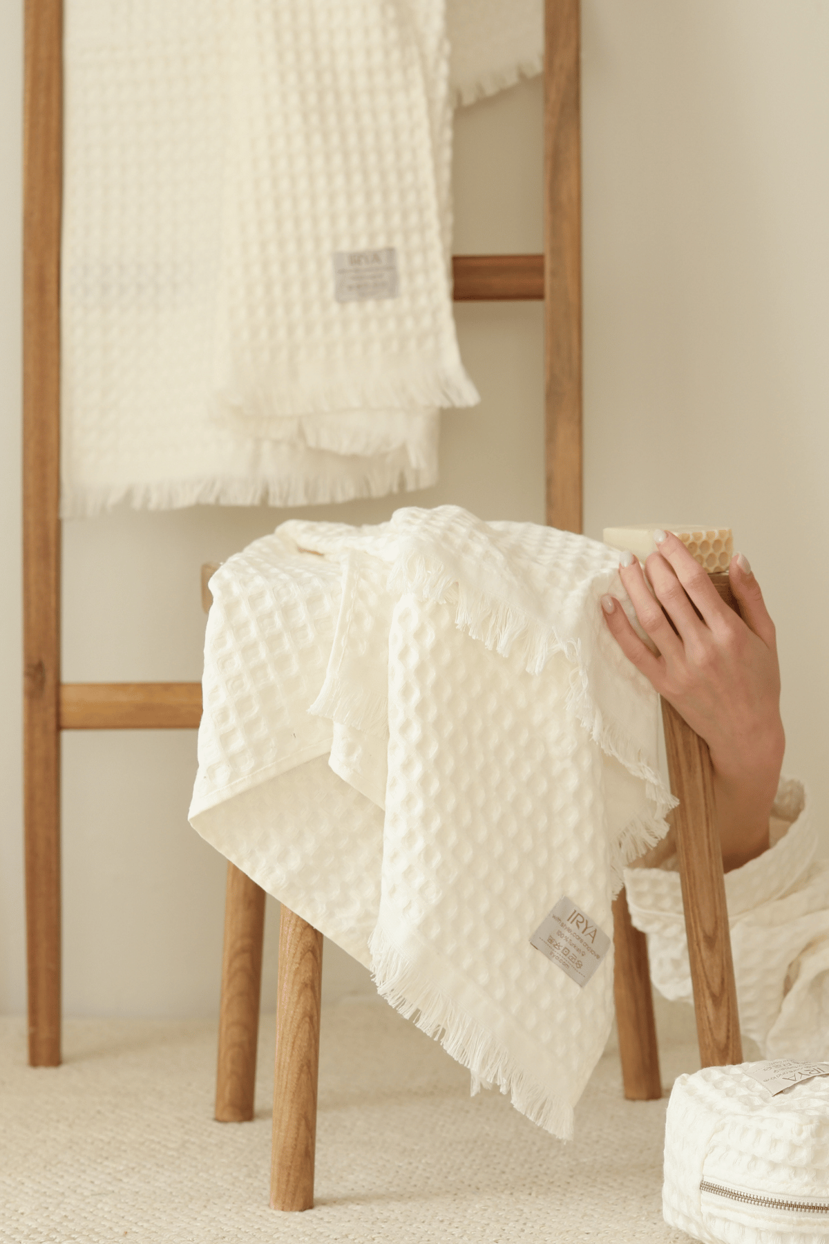 İRYA-Aura Waffle Havlu Ekru 50X100-Havlu & Havlu Setleri-1-Milagron.com