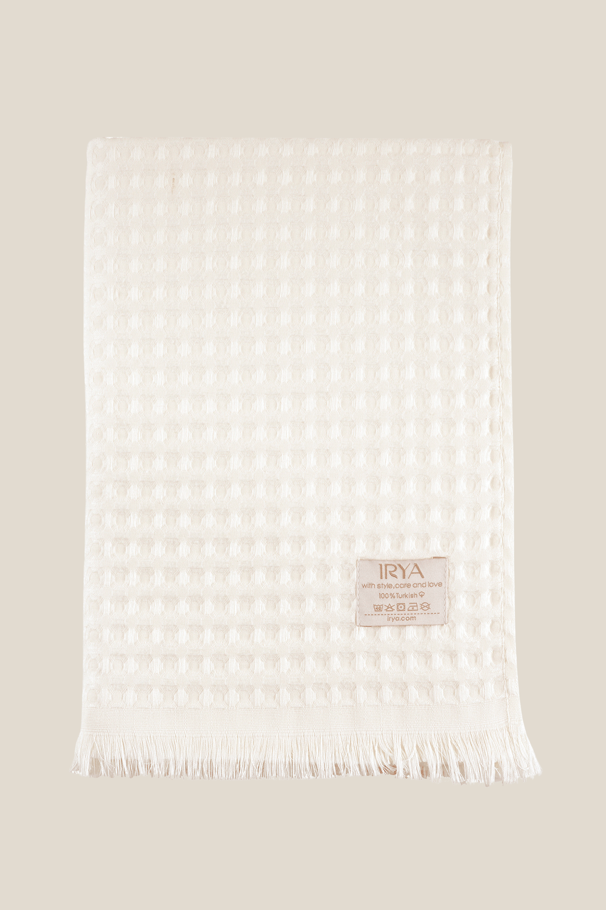 İRYA-Aura Waffle Havlu Ekru 70X140-Havlu & Havlu Setleri-8-Milagron.com