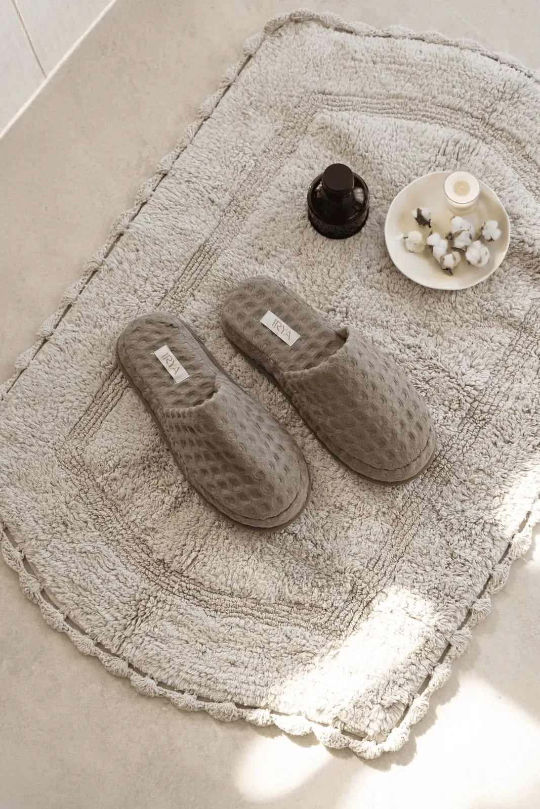 İRYA-Aura Waffle Kalın Tabanlı Terlik Gri-Sandalet & Terlik-1-Milagron.com