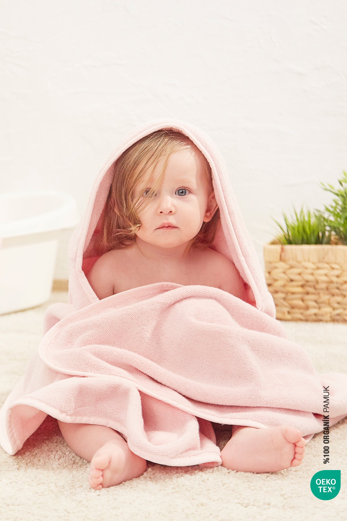 Irya-Bebe Marin Büyük Havlu 80x135 Pembe-Bebek Havlusu-1-Milagron.com