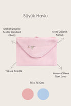 Irya-Bebe Marin Büyük Havlu 80x135 Pembe-Bebek Havlusu-3-Milagron.com