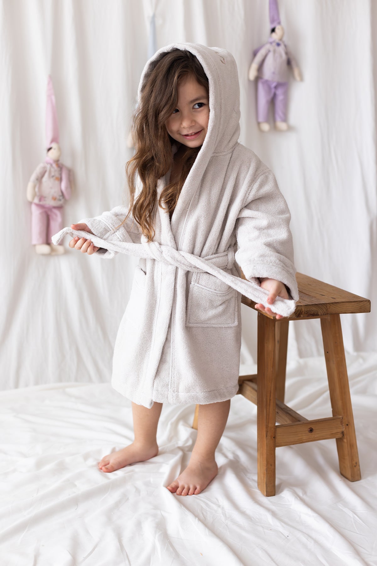 Irya-Bebe Marin çocuk Bornoz Bej-Çocuk Bornozu-1-Milagron.com