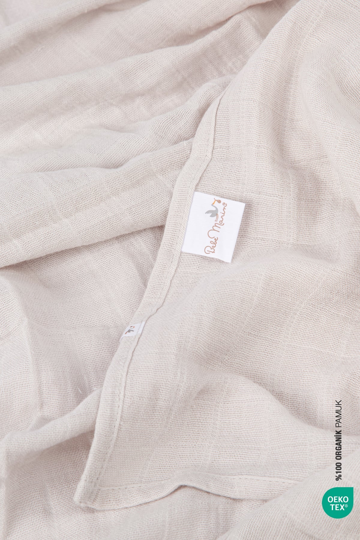 Irya-Bebe Marin çok Amaçlı Müslin örtü 120x120 Bej-Bebek Battaniyesi-7-Milagron.com