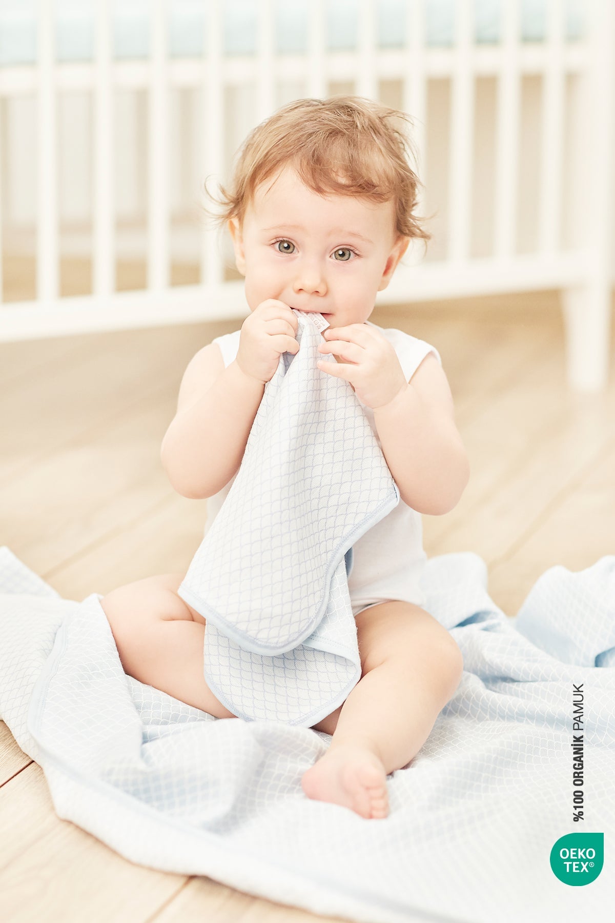 Irya-Bebe Marin Mermaid Müslin Battaniye 120x120 Mavi-Bebek Battaniyesi-4-Milagron.com