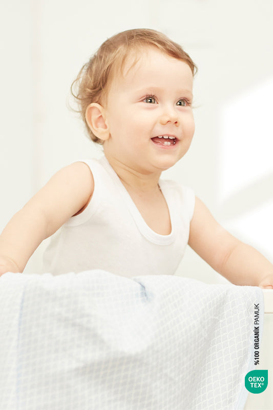 Irya-Bebe Marin Mermaid Müslin Battaniye 120x120 Mavi-Bebek Battaniyesi-5-Milagron.com