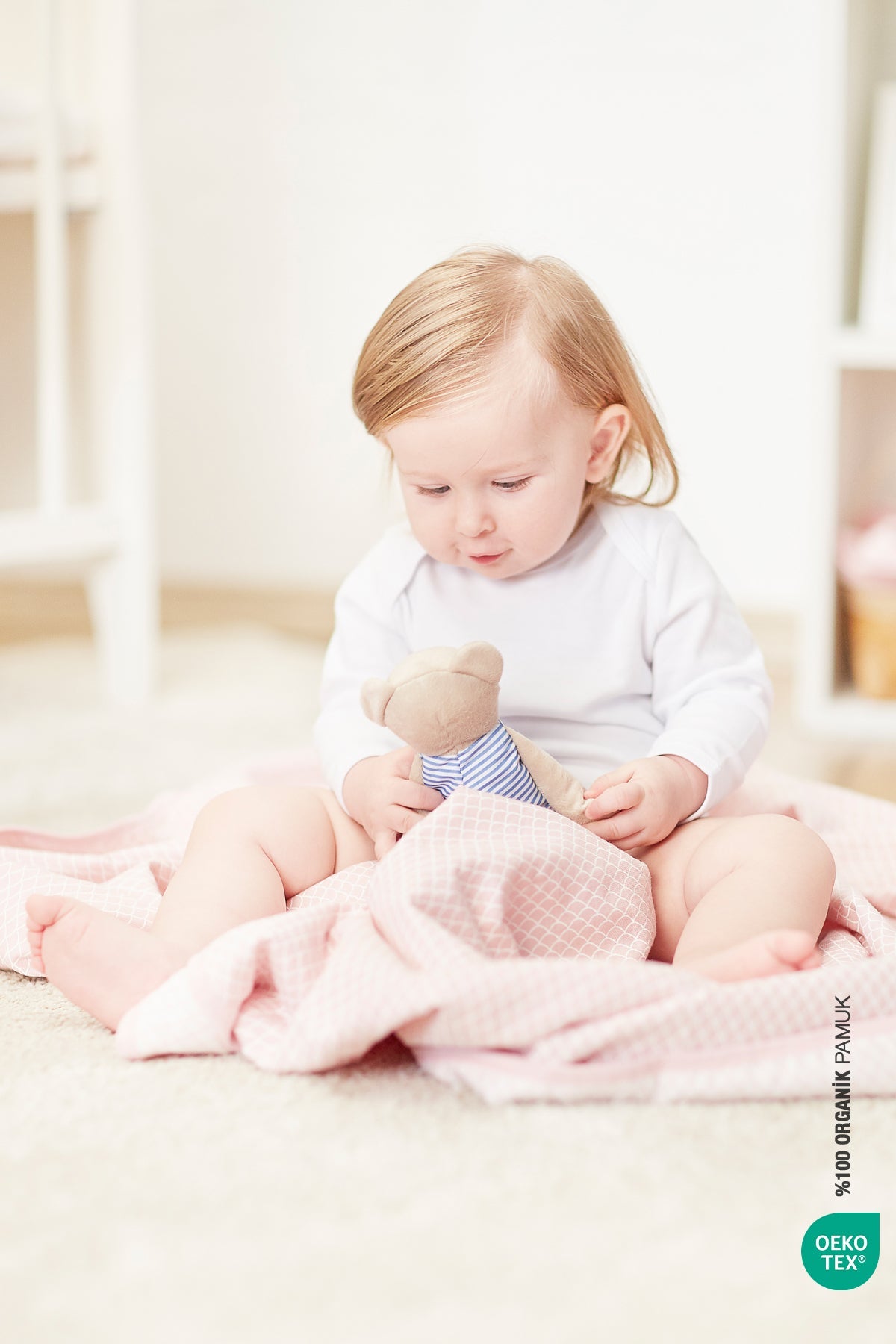 Irya-Bebe Marin Mermaid Müslin Battaniye 120x120 Pembe-Bebek Battaniyesi-1-Milagron.com