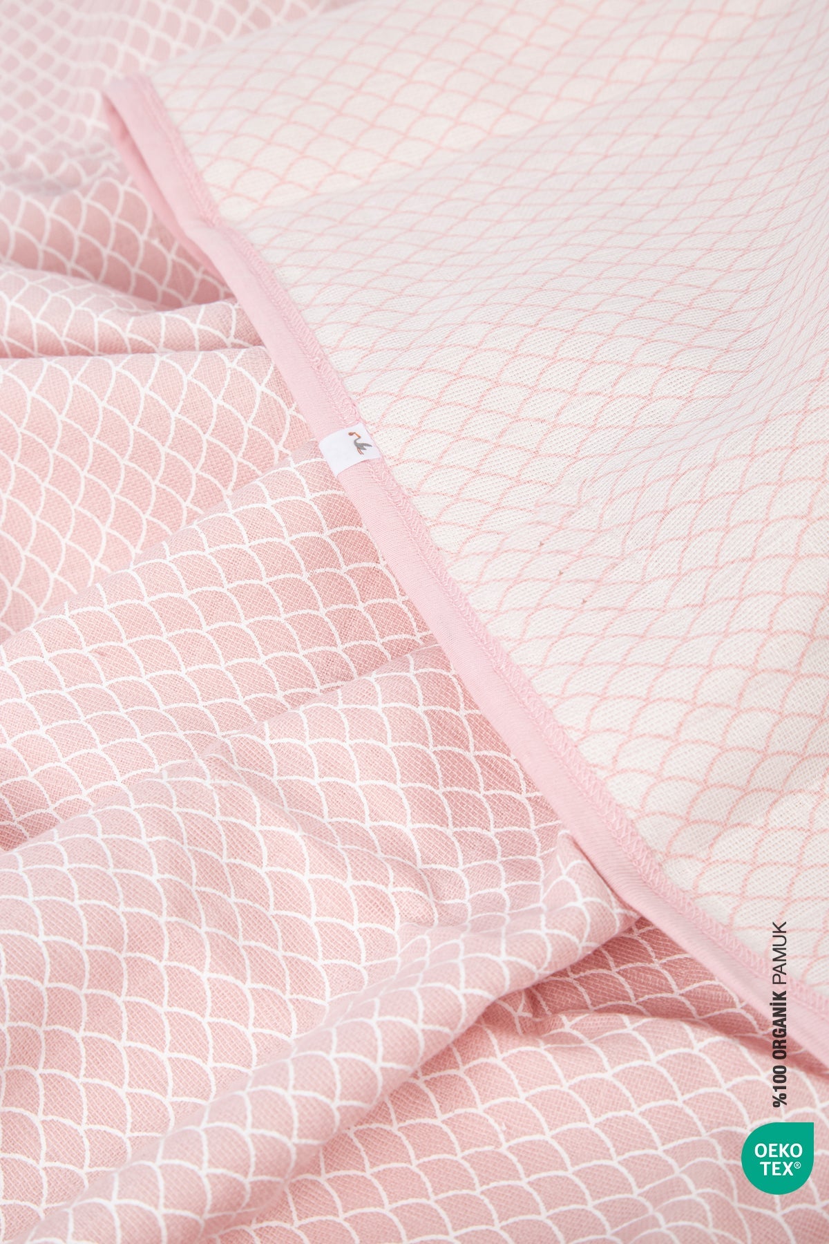 Irya-Bebe Marin Mermaid Müslin Battaniye 120x120 Pembe-Bebek Battaniyesi-7-Milagron.com