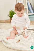 Irya-Bebe Marin Seashell Müslin Battaniye 120x120 Beyaz-Bebek Battaniyesi-1-Milagron.com