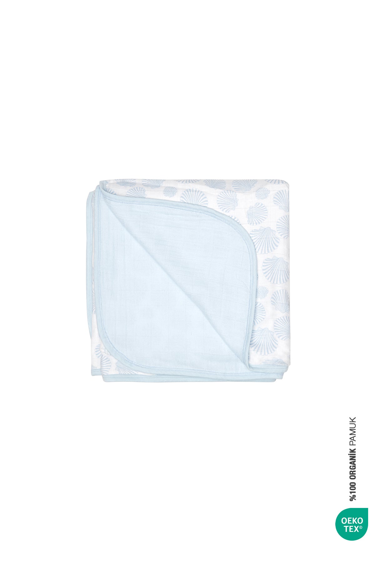 Irya-Bebe Marin Seashell Müslin Battaniye 120x120 Mavi-Bebek Battaniyesi-6-Milagron.com