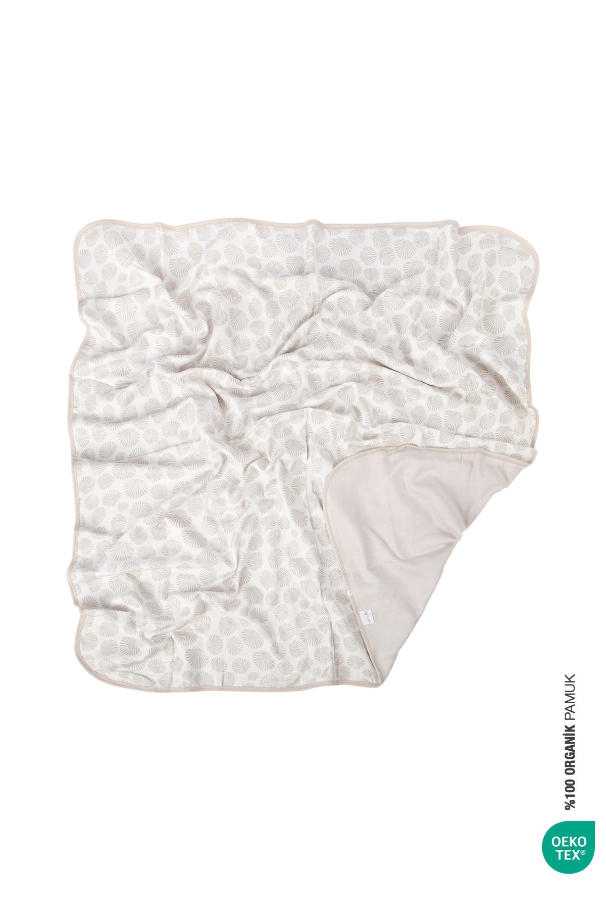 İRYA-Bebemarin Seashell Müslin Battaniye 120X120 Beyaz-Battaniye-6-Milagron.com