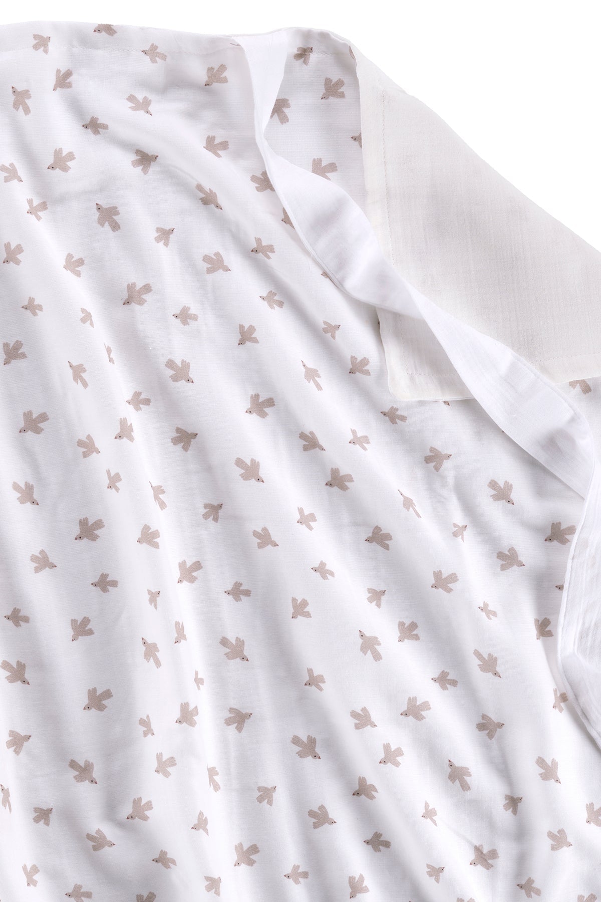 Irya-Birdie Organik Pamuk Müslin 4 Katlı Emzirme örtüsü Beyaz-Bebek Battaniyesi-6-Milagron.com