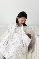İRYA-Birdie Organik Pamuk Müslin 4 Katlı Emzirme Örtüsü Beyaz-Müslin Örtü-1-Milagron.com