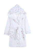 Irya-Birdie Organik Pamuk Müslin Detaylı çocuk Bornoz Beyaz-Çocuk Bornozu-3-Milagron.com