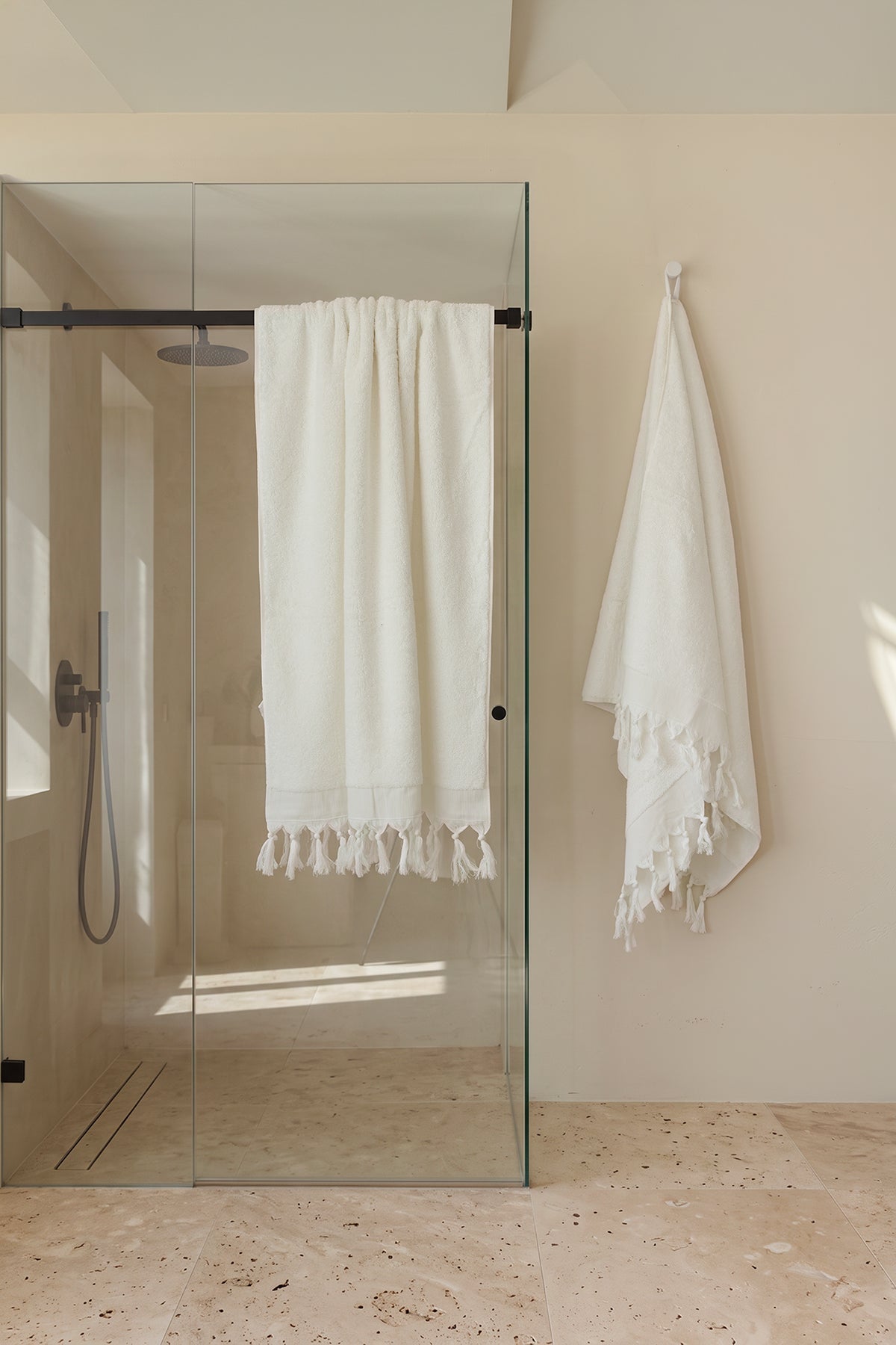 İRYA-Bodrum Banyo Havlusu Seti, Ekru - 2'li, 80x150 Cm-Havlu & Havlu Setleri-1-Milagron.com