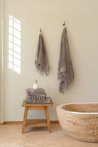 İRYA-Bodrum Banyo Havlusu Seti, Koyu Gri - 2'li, 80x150 Cm-Havlu & Havlu Setleri-3-Milagron.com