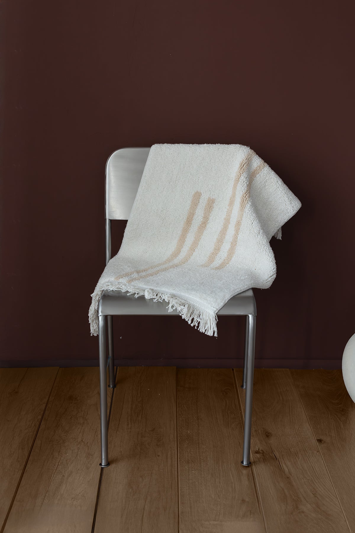 İRYA-Bound Tekli Banyo Paspası %100 Pamuk 50X80 Cm Beyaz-Paspas-4-Milagron.com