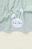 İRYA-Bunny 2'Li Organik Pamuk Yenidoğan Hediye Seti Mint | Havlu, Önlük-4-Milagron.com