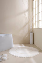 Irya-Cathy Yuvarlak Banyo Paspası %100 Pamuk 100x100 Ekru-Banyo Paspası-4-Milagron.com