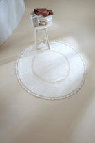 Irya-Cathy Yuvarlak Banyo Paspası %100 Pamuk 100x100 Ekru-Banyo Paspası-7-Milagron.com