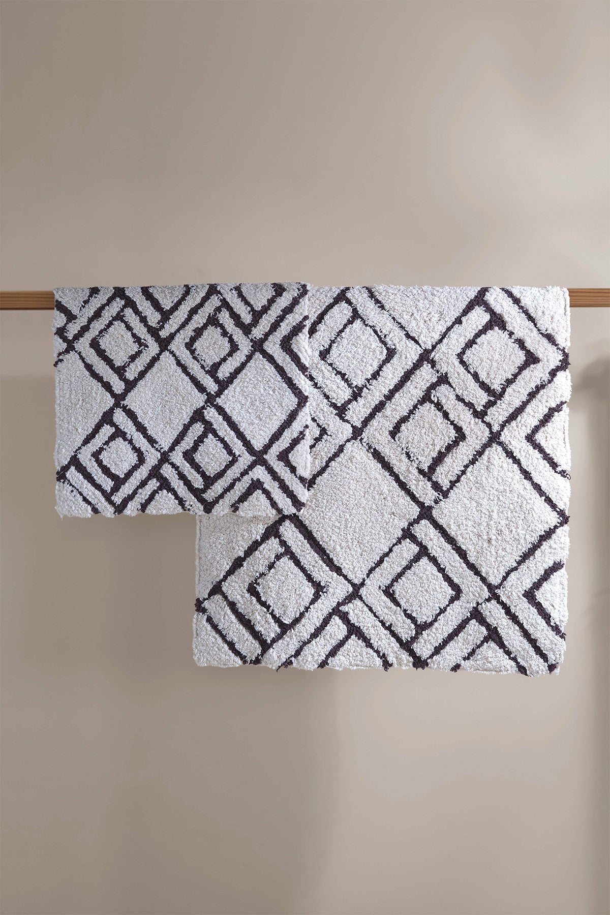 Irya-Cava 2’li Takım Banyo Paspası %100 Pamuk 40x60 + 60x90 Gri-Banyo Paspası-1-Milagron.com