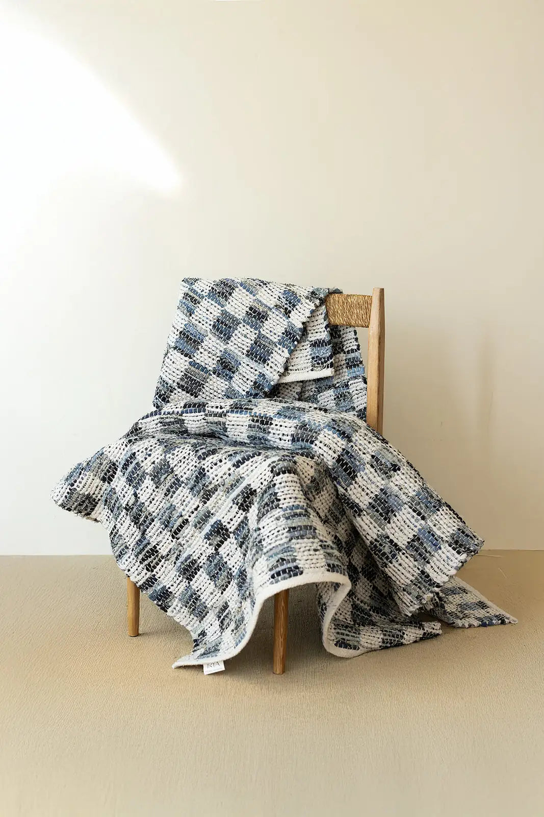 İRYA-Checker Denim Kilim Ekru/İNdigo 120X180-Kilim-3-Milagron.com