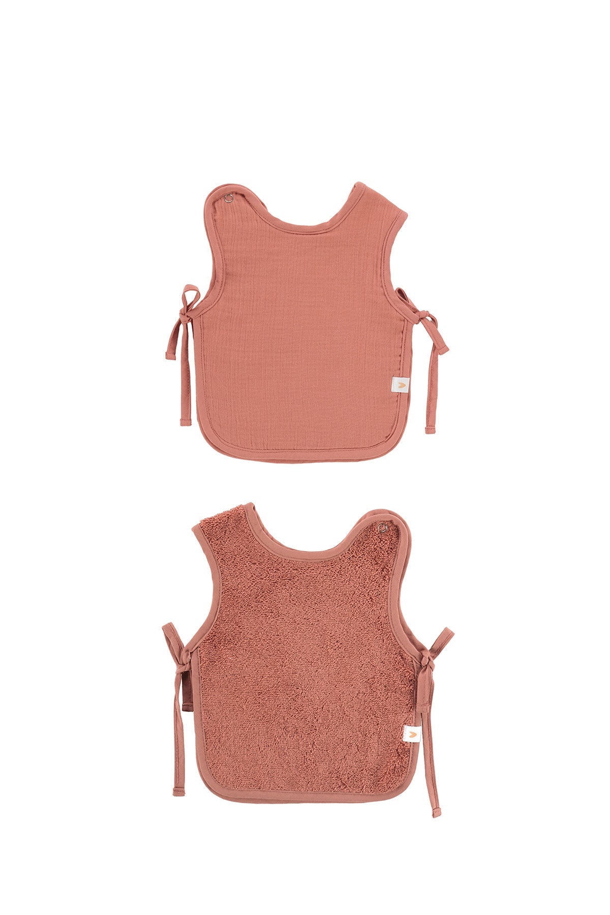 İRYA-Colors Of Joy 2'Li Organik Pamuk Müslin Bebek Önlük Seti Kiremit-Önlük-2-Milagron.com