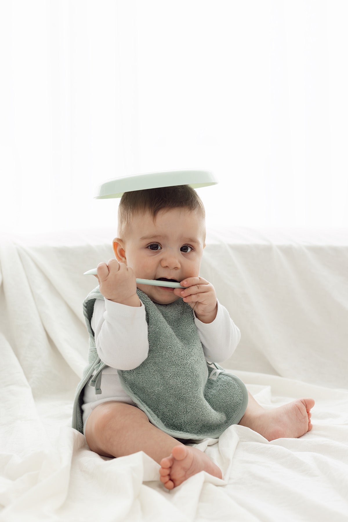 İRYA-Colors Of Joy 2'Li Organik Pamuk Müslin Bebek Önlük Seti Mint-Önlük-3-Milagron.com